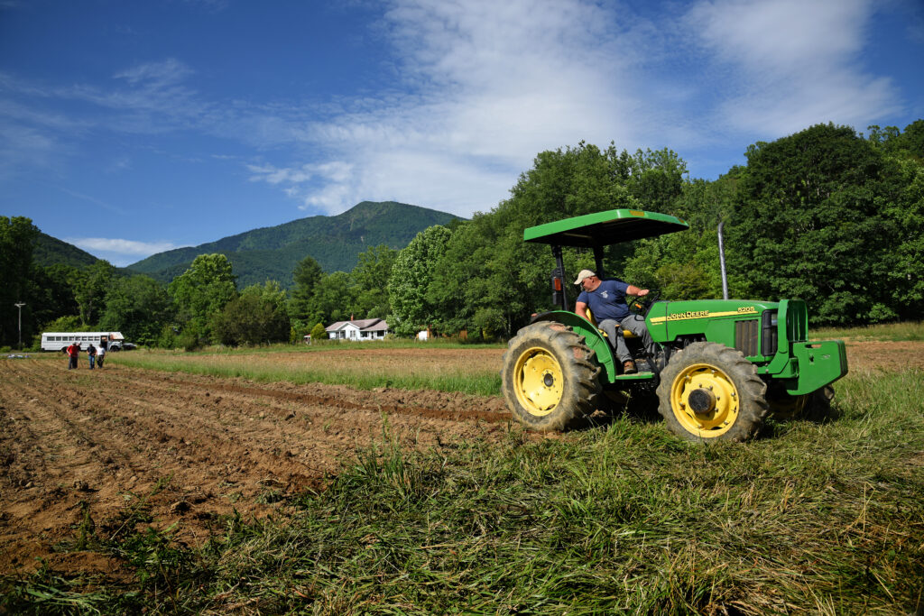 photo of tractor in the field
