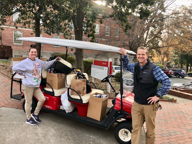 NC State Staff Senators pose with toy donations.