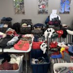 donated items staged for distribution